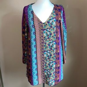 inTu multicolor dress, sleeve slits (2 per sleeve), Medium